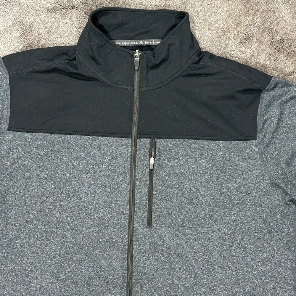 Prana Full Zip Jacket Mens XL Gray Black Colorblock Breathe Active Mock Neck - Picture 4 of 13